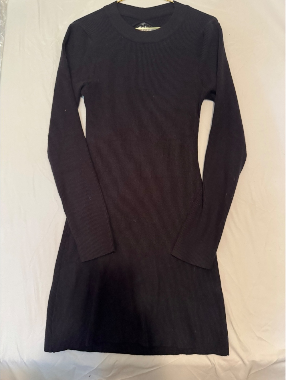 Le Lis Collection Ribbed Knit Mini Dress - Rhinestone Fringe Open Back M - Picture 5 of 7